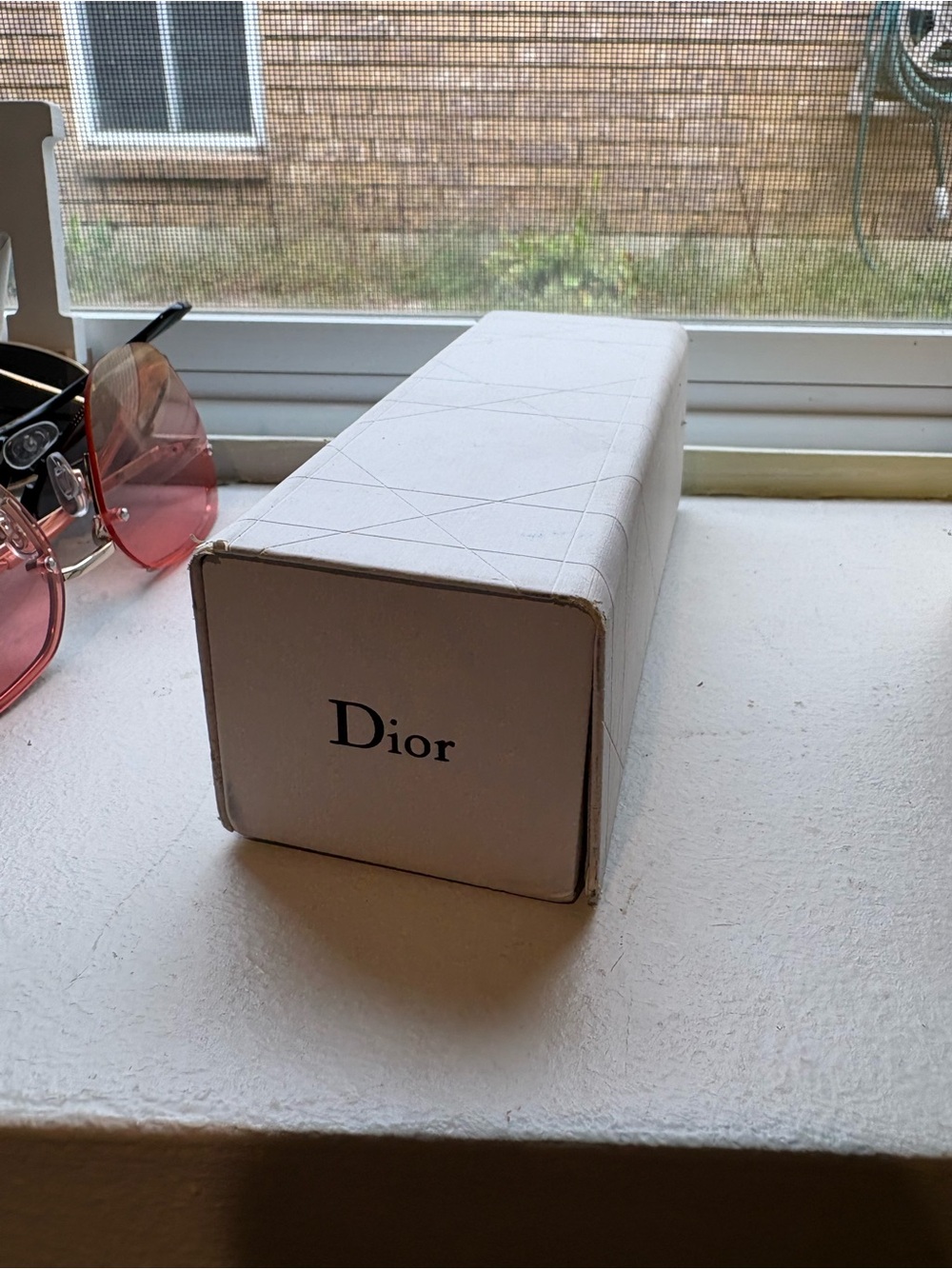 Dior White Branded Eyewear Storage Box